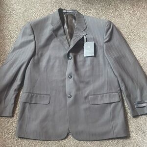 Angelo Rossi Men’s Taupe Pinstripe Blazer Sport Coat Jacket New With Tags